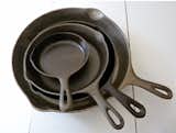 Vintage Cast Iron Pans. "Cast iron pans are perfect for cooking just about anything. These pans are all made in America and when properly taken care of, will last a lifetime." Available at Brook Farm General Store, in store only.