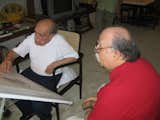 Rodrigues (right) in a 2007 photograph with Oscar Niemeyer, with whom he collaborated and who said that for a time, “the designer I requested furniture from mostly was Sergio Rodrigues.” Photo courtesy Espasso.