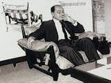 George Nelson in a Rodrigues armchair, Rio, 1965. Photo courtesy Espasso.