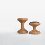The design of the Mushroom family of stools was function driven: They can 

be seats or tables.