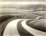 This drawing, first published by Georg Fritz in 1939, imagines all the sinewy velocity of the coming highway. Like a streak, the modern new road would cut through the countryside allowing the free movement of citizen. The artist? Adolf Hitler.