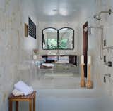 Sullivan's LA-meets-LA house is the only one that LA-ab has fully completed. Here we see the bathroom; transparent plastic furniture give a bit of contempo glitz.