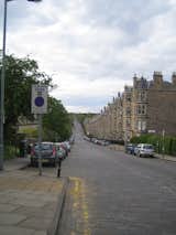 To the left you'll see one of the private parks that abounds in Edinburgh. As part of the city plan, there are all sorts of small neighborhood parks that are used and paid for my the residents who live on it. This shot also conveys how hilly the city is.