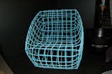 At Amaridian's booth, a turquoise nylon-cord chair created by Malian designer Cheick Diallo was on display.