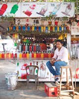 A street vendor offers colorful lower-budget fare.
