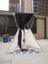 The overarching winner was Gensler, whose Second-Aid hurricane disaster shower station snatched both the People's Choice and the overall Iron Designer award. Each triangular shower unit is designed to be a part of a larger hexagonal cluster, and it can also function for living, storage, water collection (with the funnel top), and the Dhyana meditation pose.