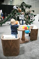 While enrolled at FIDM, Heather Gallagher was paired with Pivot Furniture to produce a design for a class, and she came up with the Bloom Table playset, in striking organic European walnut with a hand-laid veneer. When closed, it appears as a sculptural side table; when open, it becomes a well-designed table and chairs for crafts or eating, with hand-laid veneers in a starburst pattern on top, a butterfly design on the base and book-matched waterfall on the outside, as well as a hidden acrylic storage tray in each chair. This set, which can be made in big sizes too, is a divine multipurpose solution for a small house.