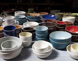 A multi-hued sea of serve bowls in the San Francisco Ferry Building shop.