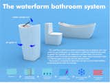 Waterfarm Bathroom System

Submitted by Joao Goncalves, Industrial Designer

Description: a steam harvesting system

Designer’s statement:

Nowadays, about two-thirds of the water  we spend at home is used in the bathroom. The Waterfarm Bathroom System isn’t about reducing the water you spend… instead it goes to the core of the issue and allows you to produce the water you spend, and therefore saving the world’s water resources! It consists in bathroom equipment - toilet, bathtub and washstand –  capable of gathering and filtering the humidity in the room, and then condensing into water; this water is then filtered again, and goes to container(s) from where water is taken as it’s needed.  You can re-use the water you waste, because it also goes to microfiltration and UV filters, but contaminated water and chemicals will go to plumbing system and sewage. Consequently, it also acts as a dehumidifier preventing damp walls and ceiling. This system would be connected to electricity, and perhaps in the future we’ll see all buildings solar-powered and with this system built-in –each building would be self-sufficient producing it’s own water and electricity!  My Photos