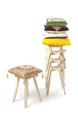 The Tab stool by 5.5 Designers is an incomplete: The legs and frame must be assembled by the owner, who must also then pick a pillow with which to top it.