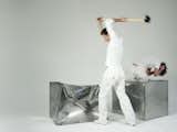 The Do hit chair by Marijn van der Poll for Droog is another incomplete. To create the seat, the owner is expected to use a hammer or other devise to bang the stainless steel cube into his own preferred shape.