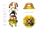 The SeaKettle is an emergency life raft that provides both insulated, reliable shelter and fresh drinking water. A passenger pumps sea water up to a Gortex covered reservoir. When the water evaporates, it hits the top canopy and condenses, filling the four pockets around the raft with fresh drinking water, which they can drink while waiting for rescue.