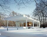 Here's the cover image in all its glory. Van der Rohe's Farnsworth House is the essential glass house (sorry Philip J) and looks pretty spectacular in the snow. One wonders if those windows are double-paned though. Photo by Jason Schmidt.