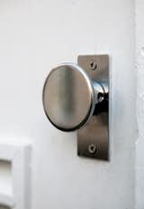 This custom-designed steel doorknob was milled by machinists in Lewiston, Maine.