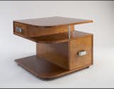 Maple, walnut veneer, maple veneer, and metal table by American designer Russel Wright circa 1965 for the Heywood-Wakefield Company in Gardner, Massachusetts.
