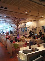 On the ground floor of Scandinavia House is a shop up front and then a charming cafe called Smörgås Chef. Though I did not stop for a bite, I did love the large tree as a design element in the middle.