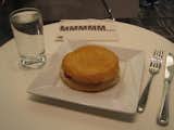 And finally, here's a look at my treat, a ricotta and raspberry pastry sandwich. That napkin says it all.  Photo 10 of 10 in Designs on Midtown Manhattan by Aaron Britt
