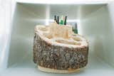 Stock—–like Aaron Linn’s hand-carved Log Desk Organizer—–can rotate as often as the meter runs out.  Photo 7 of 12 in Lumberjack Chic from Text Appeal