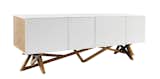 Part of Roche Bobois eco-themed design, the Saga Sideboard—designed by Christophe Delcourt in 2009—features a cross section of a tree trunk on the side panels.