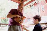 There’s ample head room in the coop for people to visit and take care of the hen’s needs.