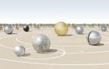 A number of designs paid especially close attention to the ecological as well as cultural context of the United Arab Emirates-based installations. “Solar ECO System,” for example, represents the exact planetary alignment of the solar system on December 2, 1971, the day that the UAE was founded. A different combination of photovoltaic panels would be used to construct each individual planet, which could also be used as pavilions for hosting public activities and events.

Design by: Antonio Maccà and Flavio Masi