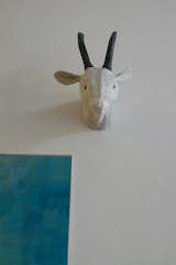 Here's a paper mache goat head made from French newspaper by a Haiti artisan cooperative.