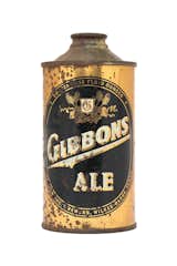 Once prohibition was lifted, The Lion Brewery, Inc. of Wilkes-Barre, Pennsylvania, set about serving its beer—Gibbons Ale—in these black-and-gold cans.