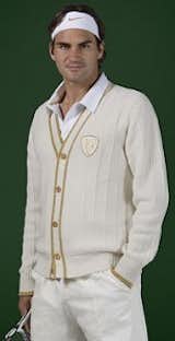 Roger Federer wore this handsome cardigan at Wimbledon 2008, which he won.  Photo 2 of 3 in Roger Federer's Personal Logo?