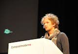 Yves Behar delivers the first lecture at the 2011 Compostmodern conference.