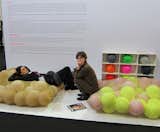 Particularly eye-catching were these squishy ball-filled nets, a new take on a beanbag chair from Florence Jaffrain.