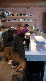 When we installed the Body Glove water filter, we finally got rid of our big Brita that hogged up counter space. Our plumbers also helped install the refurbished Miele dishwasher that we bought off a job site.
