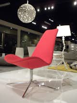 One of the highlights of the exhibition was seeing the designs of the 17 women featured all together in one place. In this vignette are Monica Förster's Spoon chair for Offecct as well as Front's PS Svarva floor lamp for Ikea and Camouflage pendant light for Zero.  Photo 6 of 13 in Swedish Designers  by Miyoko Ohtake