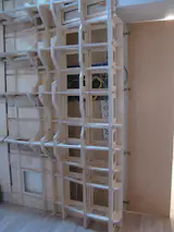 First they created a plywood substructure, with electrical wiring and power outlets built in.