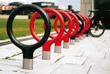 A "key" solution for bicycle parking in cities. Inspired in the handles of antique keys, Key bicycle parking by Lagranja for Santa & Cole features simple yet dynamic lines. Available in red and anthracite grey, requires little maintenance thanks to its finish in integral polyurethane foam.  Photo 5 of 12 in Spanish Design in "Bravos" at Dwell on Design by Diana Budds from Spanish Design in "Bravos"
