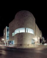 The hall glows at night—not surprisingly as it's open 24 hours a day and used by students through all hours. The raised terrace is a favorite spot in the building as a result of its orientation toward the football stadium. "We have two of the premiere tailgating spaces on campus," Livesey says.
