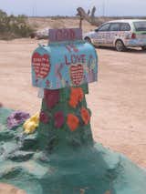 I suppose you can send Leonard a letter if you want to. Though according to the Salvation Mountain website you're better off sending notes or donations to:

Kevin Eubank

P. O. Box 708

Niland, California, U.S.A.

92257-0708
