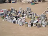 The amount of paint needed to make this place is staggering. Here's just a glimpse of Knight's considerable stockpile of colors.