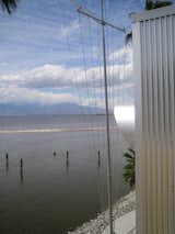 This was actually my favorite view from the building. I was up on one of the terraces off the Compass Room (now an office) looking out toward the Salton Sea. Those pilings used to hold a pier. A new one should be going up soon according to Jennie Kelly, director of the museum.