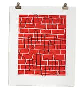 There's little not to love about Gluekit's playful prints. Here, Bricks and Drips. Check out more work by each of these screen printers and the designs of nearly 30 more artists in Pulled, available in May.

Don't miss a word of Dwell! Download our  FREE app from iTunes, friend us on Facebook, or follow us on Twitter!  Search “Red-Brick-Print.html” from Pulled by Mike Perry