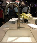 Brizo showed its Solna kitchen faucet that featured a hidden pull-down faucet head. The company's swan-inspired Vuelo kitchen collection and art deco Charlotte bath collection was also on view and will be available this fall.