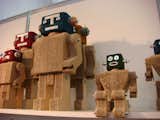 Also from Geldres Design: a series of robots carved from cardboard sandwiched together.