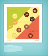 Before you make beer, you need to decide what kind to brew. This handy Flavor Ballpark graphic can help. Like your beer bitter and sweet? Then a barley-wine is for you. The chart appears at the beginning of the Make chapter and is followed by recipes for each of the ten identified types of beer. Once you've mastered the basic recipes, you can improvise. Bostwick and Rymill suggest a slew of herbs, spices, sugars, fruits, and other tasty additions. Each recipe is designed to yield a one-gallon (or nine-bottle) batch, thus making it perfect for homebrewers with standard residential kitchen setups.