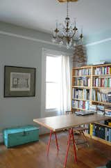 This is the room adjacent to the living room, separated by sliding pocket doors. We use it as a project room and library, but it's typically used in Edwardian layouts as a dining room... so that's what Caroline and Christopher turned it into in their plan.