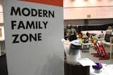 The entrance to Modern Family Zone with basket of biodegradable products by Method.