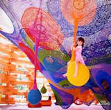 Playscapes are an amazing but often overlooked venue for artists. Toshiko Horiuchi-MacAdam constructs large, interactive crochet nets that provide a totally unique play experience at several sites in Japan. This is an installation at the Hakone Open Air Museum.

Image via 

Kids Web Japan.