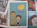 It's blurry, but this is a cute print from El Lohse Illustration of Charles, Ray, and an Eames Rocker. What a happy family!