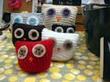 These knitted owls were oh-so-precious. Unfortunately, the name of the crafter escapes me!
