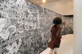 Mr. Loop—–a winding blackboard—–wraps around the room at another Hakone exhibit.
