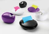 The full range of 3M's Pebble Collection by Karim: the Post-It Dispenser and Scotch Dispenser each in white, black, and purple.