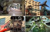More dragons can be found at the City Museum in St. Louis Missouri, a surrealistic playscape made of recycled materials inside and outside a 600,000 square foot former shoe warehouse. There are watery lairs, Steampunk hallways, pipe organs, an eight foot spiral slide, recycled planes reached by perilous tunnel climbs AND a daily circus. As a bonus, visit the nearby park of giant turtle sculptures also designed by museum founder Bob Casilly.Don't miss a word of Dwell! Download our  FREE app from iTunes, friend us on Facebook, or follow us on Twitter!